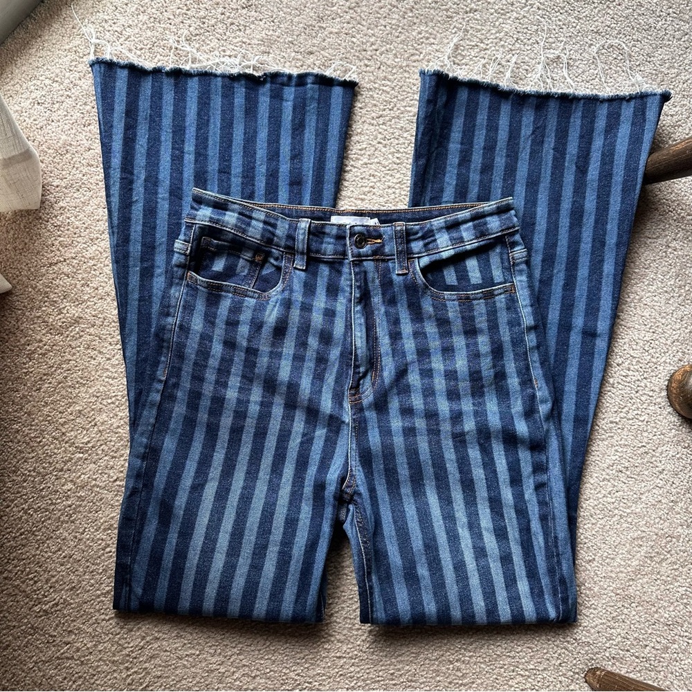 Cello Women's Blue Striped Jeans
